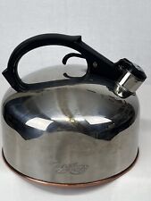 REVERE WARE  Copper Bottom Whistling Tea Kettle 1801  J-93-C ViNTAGE picture