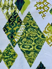 1960s Honolulu Atomic TIKI Madness Diamond  Mid Century Barkcloth Vintage Fabric picture