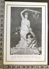 1919 AMERICAN COMMITTEE RELIEF NEAR EAST PATRIOTIC DOUGLAS VOLK ART AD 32159 picture