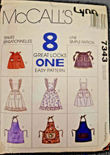 1990's McCall's Misses' Apron Pattern 7343 UNCUT picture