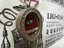 1859 ANTIQUE RELIQUARY+CERTIFICATE SAINT JULIUS RELIC CHRISTIAN TALISMAN DIPLOMA picture