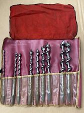 Hicraft Tool Co Brace Auger Bit Set w/ Vinyl Tool Roll Incomplete USA Made picture