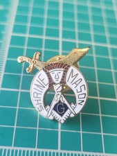 Vtg Freemason Masonic Shrine Mason Gold Tone Lapel Pin picture