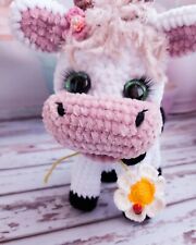 Crochet Cow Handmade, Handmade Cow, Plush Cow, Goft for baby, amigurumi Cow, Cow picture