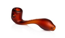 GRAV 6” Sandblasted Classic Sherlock Glass Pipe  Amber Hand Pipe – Tobacco Pipe picture