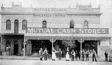 Staff outside the Mutual Cash Stores Victoria 1905 OLD PHOTO picture