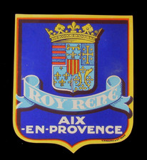 Vintage Roy Rene Aix-En-Provence Luggage Label France picture