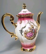 Vintage Kunst-Palette Regnitzlosau Romantic/Courting Scene Tea Pot 22 Karat Gold picture