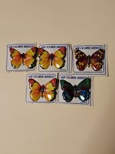 Vintage Butterfly Pins Lot of 5 NOS Tin Lithograph Japan Novelty  picture