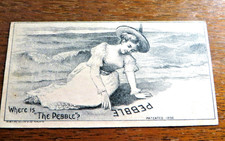 VTG 1896 Victorian Hidden Image Illusion Puzzle Card Where Is The Pebble Toronto picture