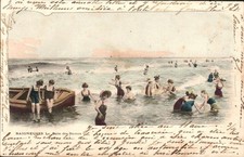 1900s - Ladies Bathing in the Sea - Vintage Postcard,  Undevided picture