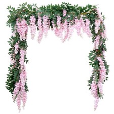 1pc/2pcs Encrypted Flower Vine Wisteria Artificial Flowers Garland,White Wist... picture