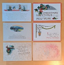 Vintage c1920s Christmas Theme Postcards - Lot of 6 picture