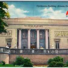 c1940s Atlanta, GA Cyclorama Building Confederacy vs Union Flags Grant Park A219 picture