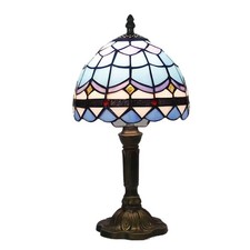 Ceeya Tiffany Table Lamp Blue Stained Glass Lamp for Bedroom Living Room Offi... picture