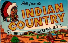 Hello from Indian Country Southwestern USA Large Letter Postcard 1970 picture