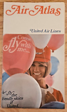 1969 UNITED AIR LINES AIR ATLAS MAP picture