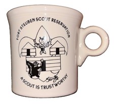 Fiesta Fort Steuben Scout Reservation Mug Coffee Cup USA Made White Clean Handle picture