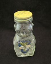 Vtg  Sunny Cane Sugar 'N Cinnamon Bear Bottle Original labels Green and Yellow picture