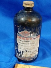 General Dynamics Rare Soda Fountain Glass Advertising Bottle Lime Syrup Emulsion picture