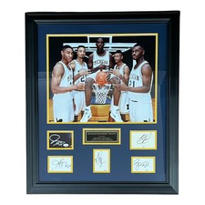 Michigan Wolverines FAB FIVE Basketball Deluxe Framed Poster with Cut Autographs picture
