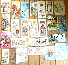 Vintage 1960’s All Occasion Unused Lot of 23 Greeting Cards  Glitter Pop Out Env picture
