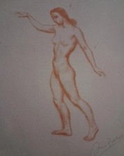 1940s WWII ARNO BREKER Greco Roman WOMAN German Ideal lithograph 6x8.5 signed picture