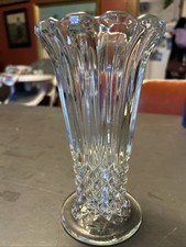 Tiffin Franciscan Betsy Ross Clear Glass Vase 8” picture