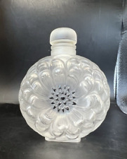Vintage Lalique Dahlia Perfume Bottle Signed Etched Block Letters Older 3.5