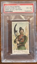 1887 N3 Allen & Ginter Arms Of All Nations ~ Russian Strelitz Axe PSA 4 Pop 4 picture