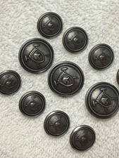 Polo Ralph Lauren Waterbury Button Set Pewter Crest And Mallet USA Vintage picture