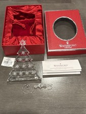 Waterford Holiday  Crystal Christmas Tree w/Etched Snowflakes Ornament  4.5