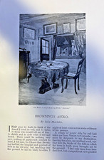 1891 Poet Robert Browning in Asolo Italy Market Place The Belvedere picture