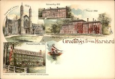 Cambridge MA Greetings from Harvard American Souvenir Co. c1896 Vintage Postcard picture