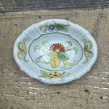 Vintage Sherle Wagner Hand Painted Scalloped Ceramic Soap Dish Cottagecore picture