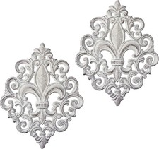 Durable Cast Iron Fleur De Lis Plaque Set - Ideal for Entrances and Gifts picture
