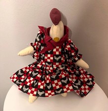 Vintage Primitive Cloth Chicken Hen Doll Country Farmhouse Decor Rooster Dress picture