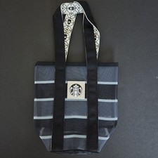 Starbucks Taiwan mesh togo cup drink bag - Black stripes NEW picture