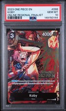2023 ONE PIECE PROMOS ONLINE REGIONAL FINALIST #098 KOBY PSA 10 picture