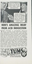 1938 Tums Distressed Man Acid Indigestion Eat Like Candy Vintage Print Ad LHJ2 picture
