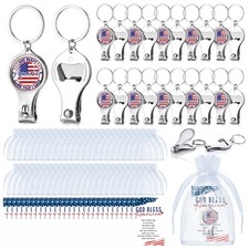 Zeyune 18 Set Veterans Day Favors, Bottle Opener Keychain Clipper picture