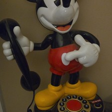 Telemania Disney Mickey Mouse Figural Telephone Push Button Dial Base w/Handset picture