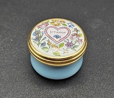 Vintage Enameled Porcelain Halcyon Days Pill Box UK/London/ late 20th c picture
