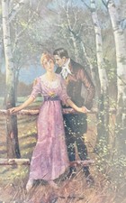 Antique 1900s German Postcard 'Question of the Heart' Painting Man Woman Woods picture
