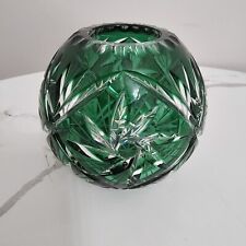 Nachmann Small Crystal Vase With Green Overlay picture
