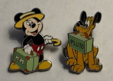 Disney - Dapper Mickey and Pluto Vacation Set - Mr Mouse Takes Trip - 2 Pin Set picture