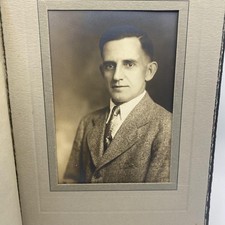 Vtg 1930s 1940s Man Portrait Photo Sepia 5x7 Original Schindler Studio PA picture