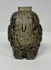 Wise Old Owl Clear Glass Piggy Bank picture