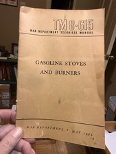 vintage 1945 WW2 War Department Manual - GASOLINE STOVES AND BURNERS - TM 8-615 picture