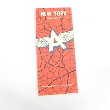 VINTAGE 1956 FLYING A TIDEWATER OIL CO MAP OF NEW YORK TOURING GUIDE GAS OIL picture